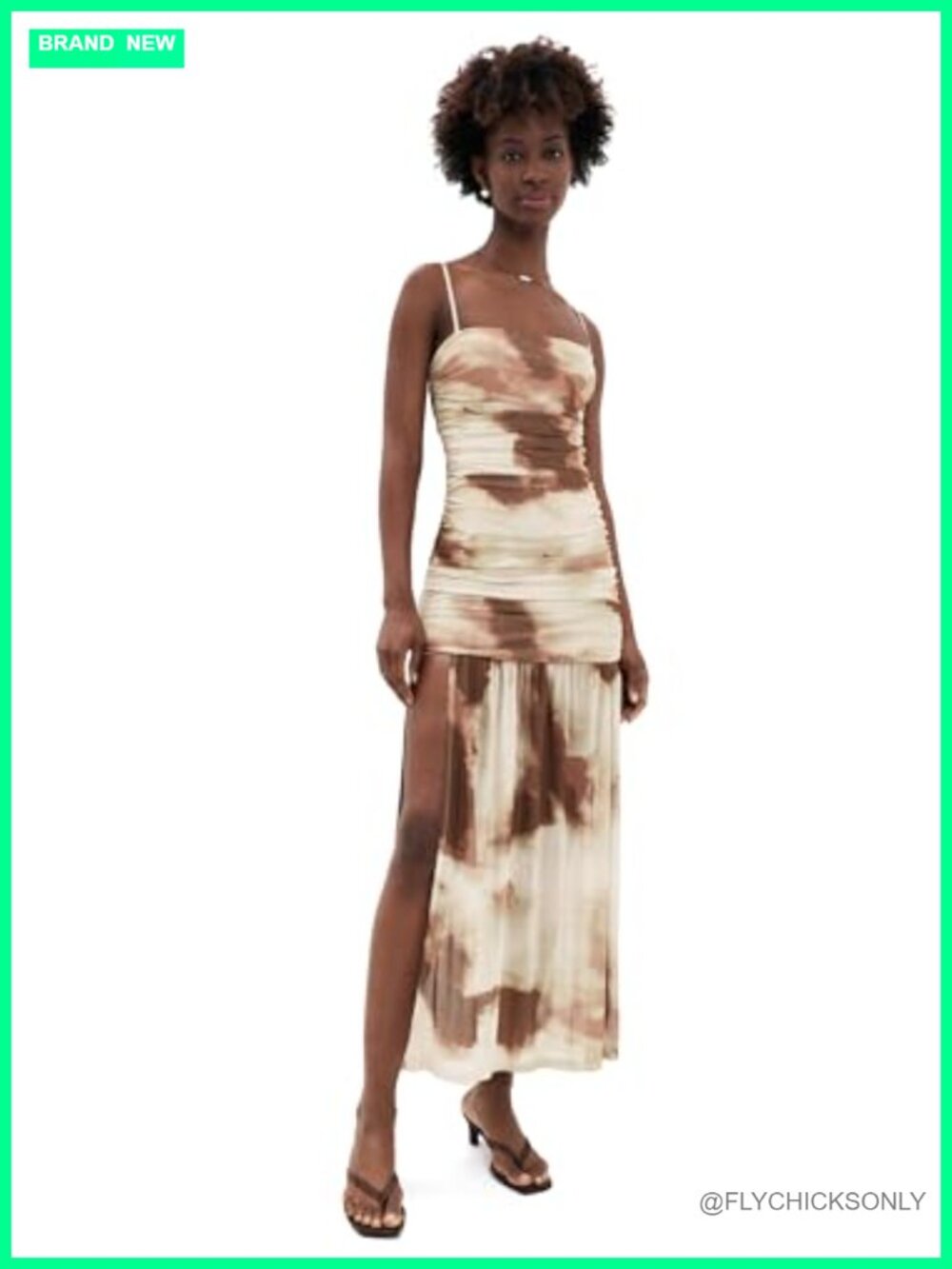 Aitana Stretch Mesh Maxi Dress Square Neck Sleeveless